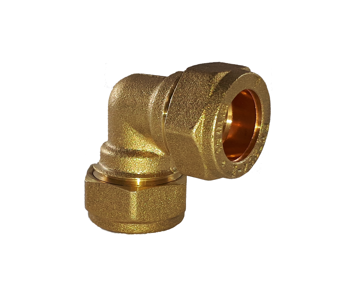 Brass Compression Elbow 90 Degree - 15mm
